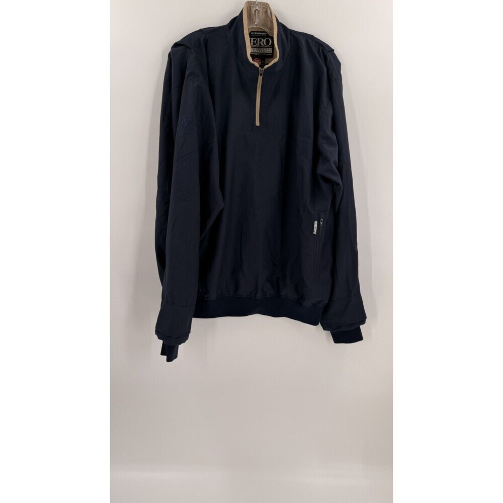 Men's ZERO RESTRICTION Gore Wind Stopper M3 1/4 Zip Golf Windshirt Blue Size LG